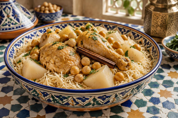 Rechta algéroise au poulet et pois chiches