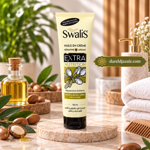 Swalis Huile en Crème Kératine & Argan Extra Nutrition, 150 ml – Dar el Djazair
