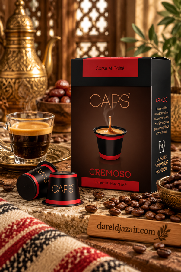 Café CAPS Cremoso, 10 capsules compatibles Nespresso – Dar el Djazair