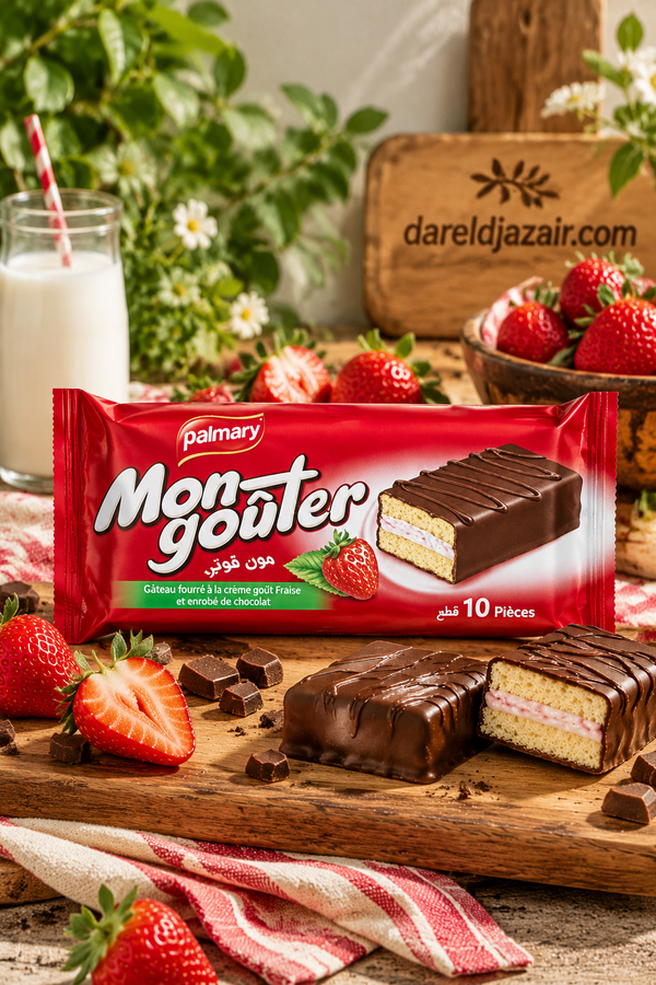 Palmary Mon Goûter Fraise, Gâteau fourré enrobé de chocolat, 10 pièces – Dar el Djazair