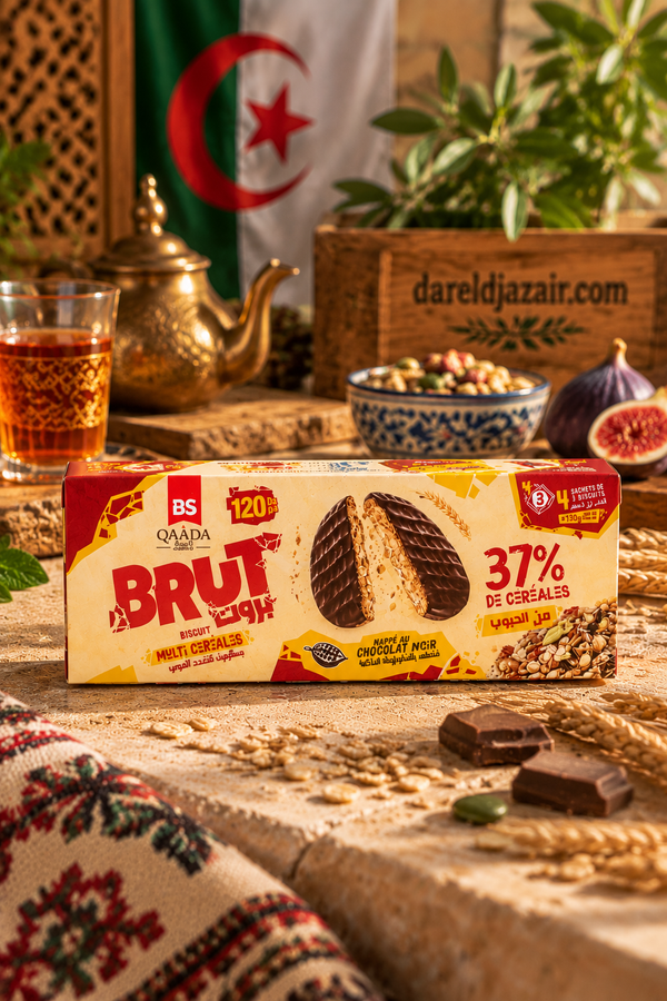 Biscuit Qaâda Brut Multi-céréales Chocolat noir, 130 g – Dar el Djazair