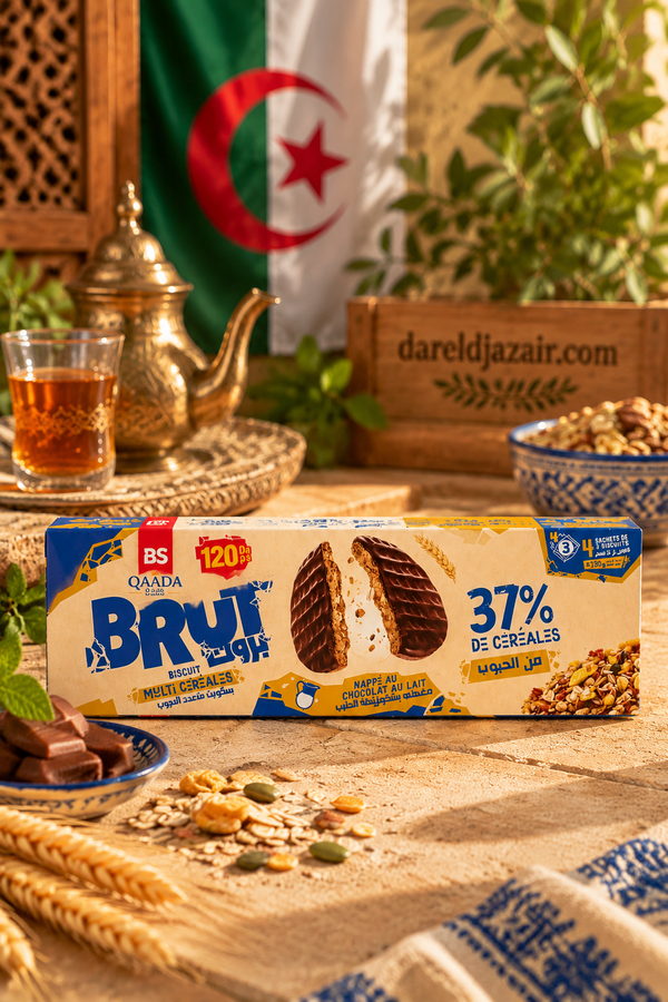 Biscuit Qaâda Brut Multi-céréales Chocolat au lait, 130 g – Dar el Djazair